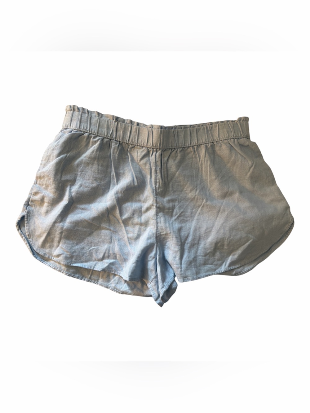 Light Blue Women's Elastic Waist Relaxed Shorts
